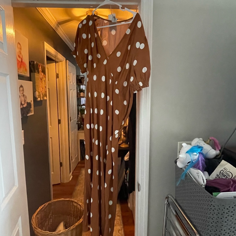 NWT maxi dress sassy polka dots XL